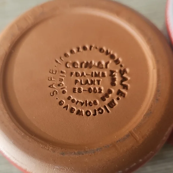 LaFermiere  Red Ceramic Microwave-Safe Reuseable Jars.  Qty 2 - Picture 2 of 4